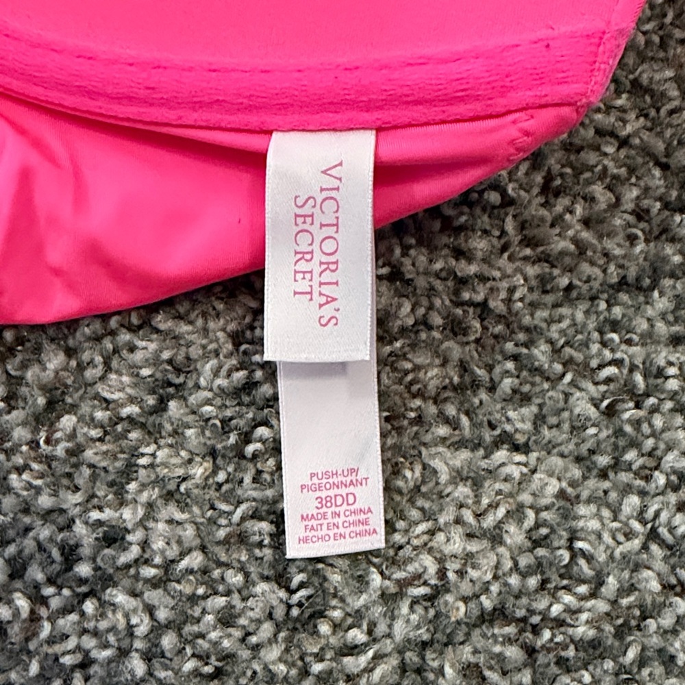 Victoria's Secret Neon Pink Front Closure Push Up Bra 38DD - Picture 4 of 5